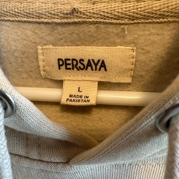 Persaya NWT Juniors Large Celestial Hooded Tan Sweatshirt Kangaroo Pouch Pocket - Picture 7 of 12